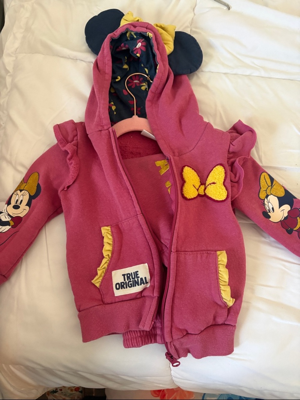 Girls' Pink Minnie Mouse Hooded Jacket and sweat pants- True Original